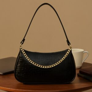 Xumify Black ZIPPER Handbag