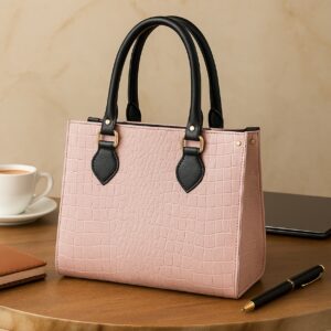 Xumify Women’s Stylish Handbag – Elegant Croc-Texture Tote Bag