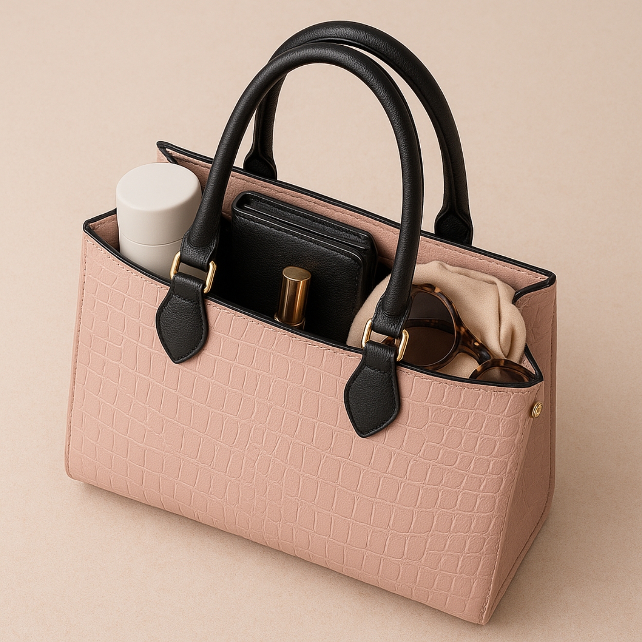 Xumify Women’s Stylish Handbag – Elegant Croc-Texture Tote Bag