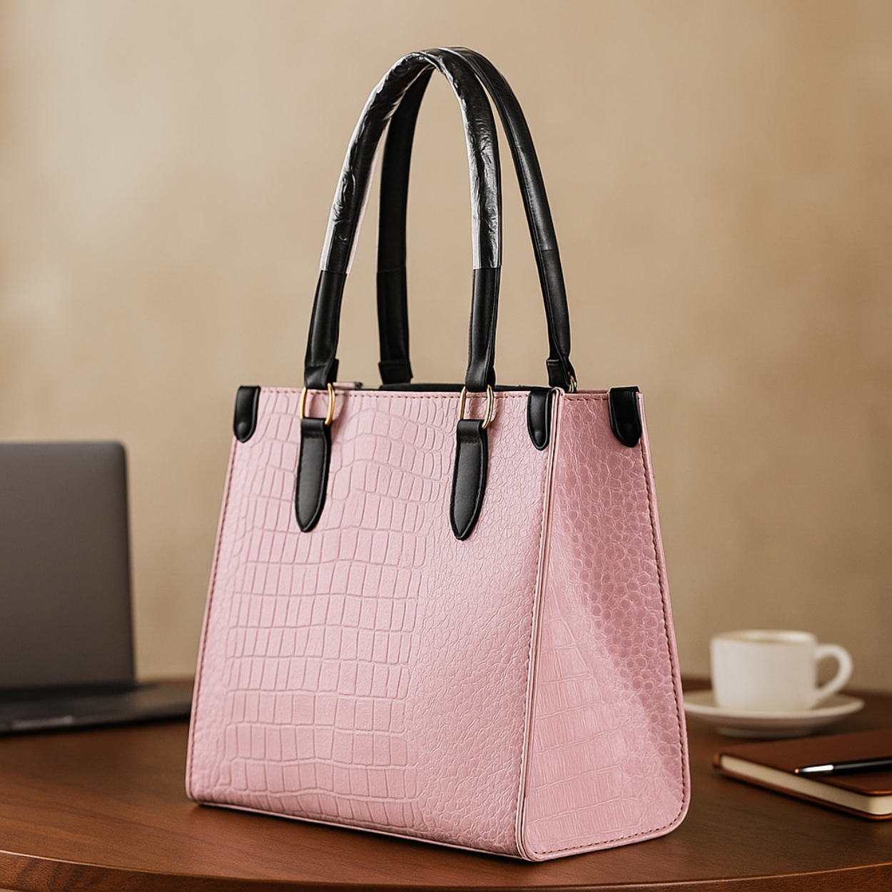 Xumify Women’s Stylish Handbag – Elegant Croc-Texture Tote Bag