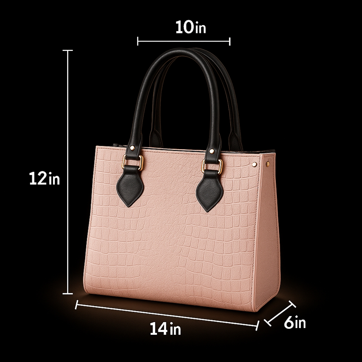 Xumify Women’s Stylish Handbag – Elegant Croc-Texture Tote Bag