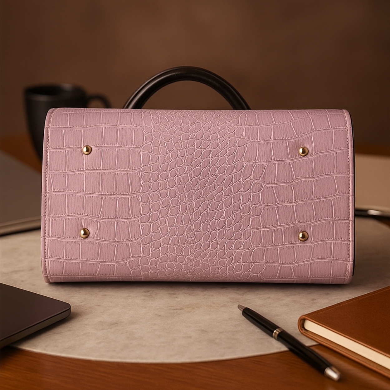 Xumify Women’s Stylish Handbag – Elegant Croc-Texture Tote Bag